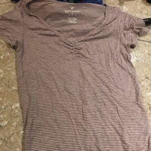 tee shirt soft striped with cinch detail